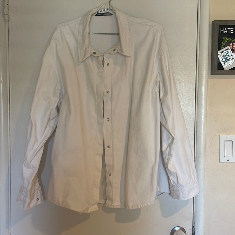 White oversized shacket